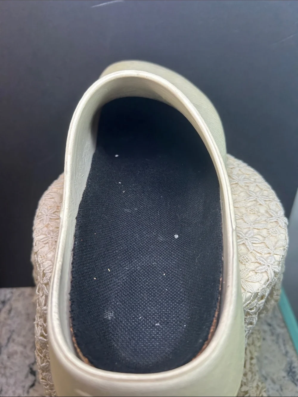 Birkies White Slip-On Clogs with Black Insole Birkenstock
